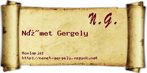 Német Gergely névjegykártya